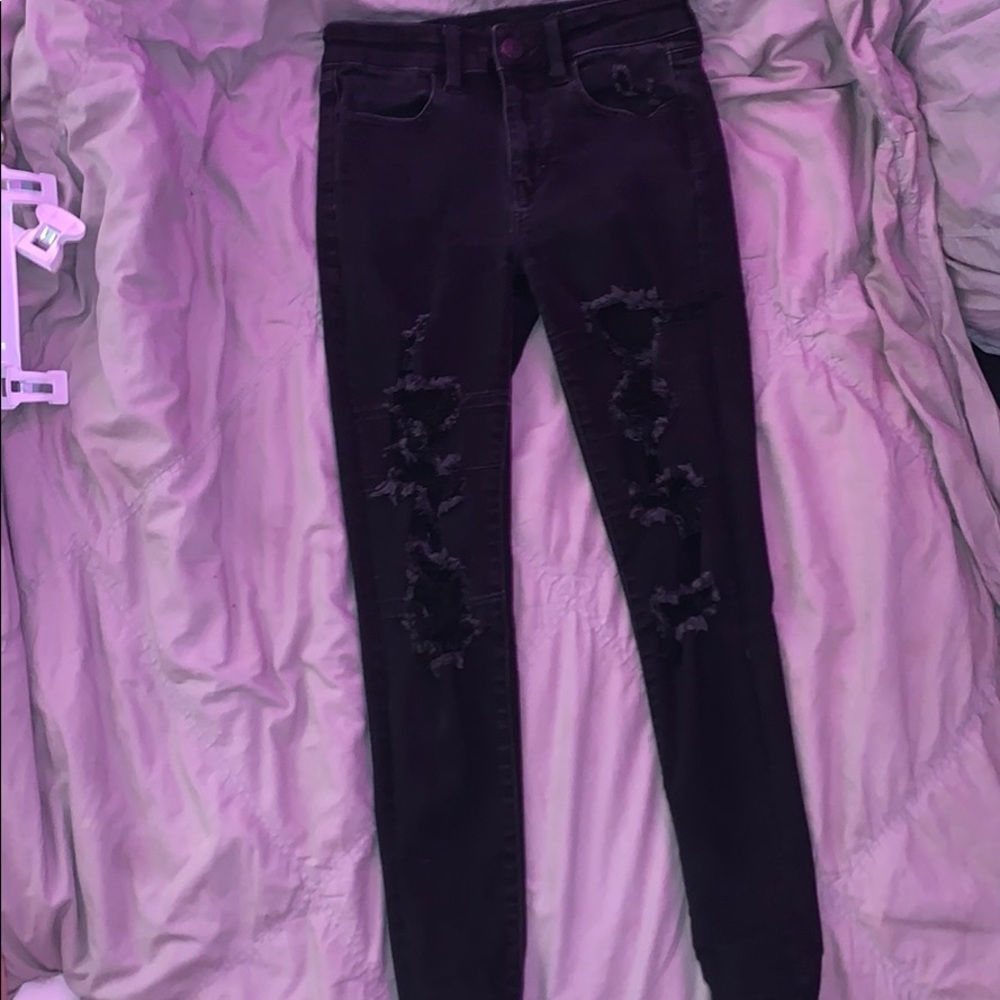 Black ripped jeans